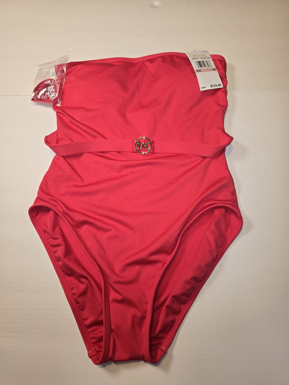 Michael Kors Hot Pink Strapless One-Piece Swimsuit